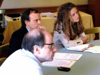 Da sinistra: Giovanni Casa, caporedattore Televideo Rai, il produttore Manuel Tornato Frutos (Paraguay), e Marina Lalovic, giornalista di Babel Tv (Sky)
